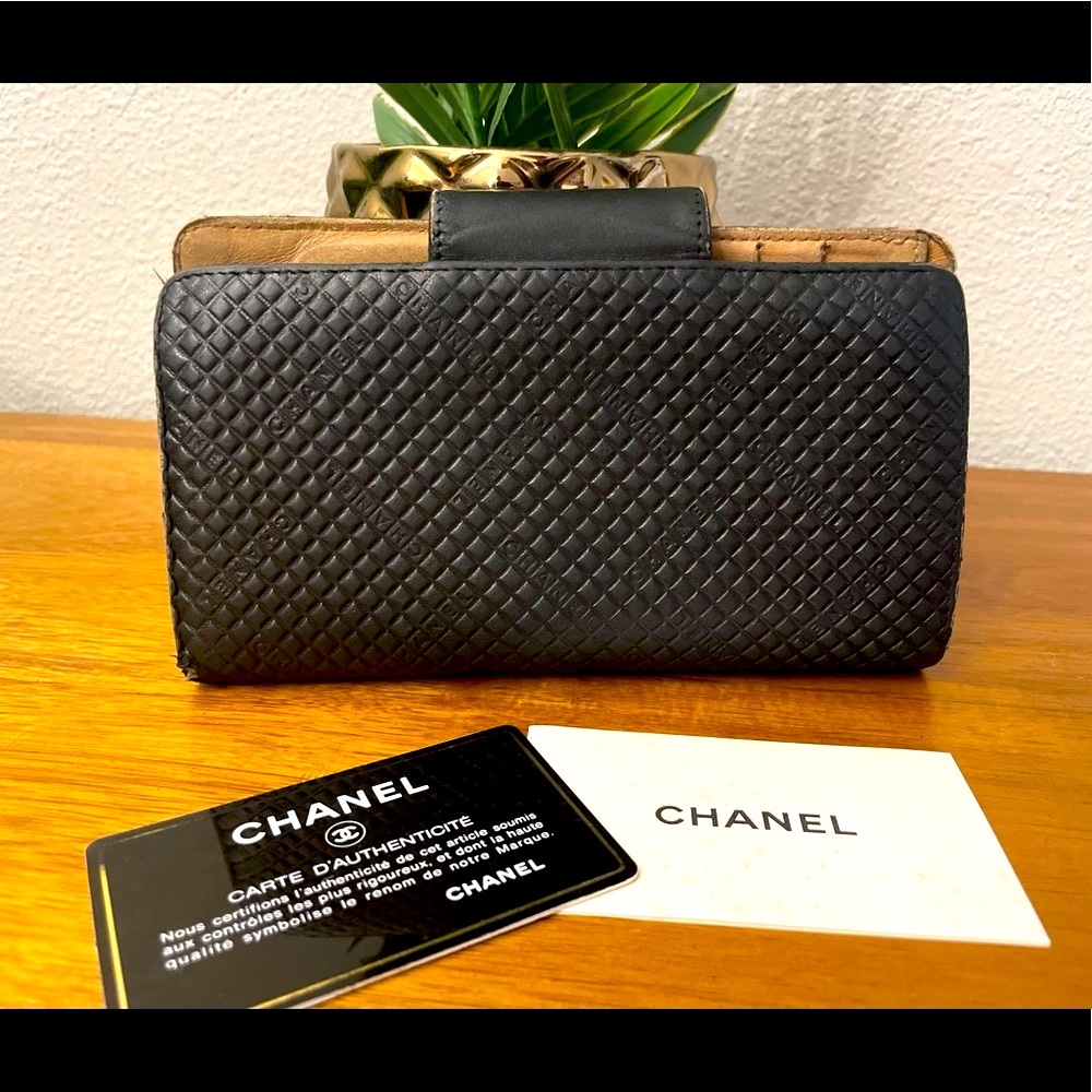 COPY - CHANEL Lambskin Diamond Quilted Black Large Wallet 💯 AUTHENTIC - Picture 5 of 16